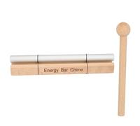 Single Tone Energy Chime for Mindfulness Meditation, Wireless Sound Healing Tool, Cherry Wood and Aluminum Alloy Solo Hand Chime with Mallet for Yoga Prayer Stress Relief (Sun)