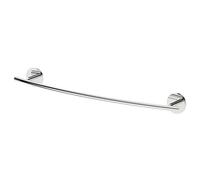 Single Towel Rail Round Towel Bar Towels Rack Wall Mounted 60 cm Bathroom Kitchen Accessory Hand Towel Holder Wall Mount Screws Mounting Concealed Fixings Polished Finish Silver