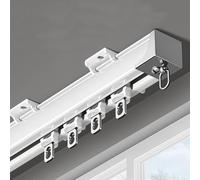 Single Track Ceiling Mounted ain Rail with End C Aluminum Brackets nt Wheels Easy Installat for Bedroom & Living Room (5/17.3FT)