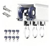 Single Track Ceiling or Wall Curtain Rail, 0.5 m - 15 m Heavy-Duty Aluminum Sliding Track System, with Silent Rollers for Room Divider in Living Room, RV, Office, White(2.0m(6.6ft))