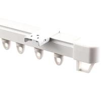 Single Tracks Ceiling Mount Curtain Track, Aluminium Curtain Rod Integrated Rail, Silent Sliding Curtain Rail For Room Divider, Living Room, Bedroom(White,L270cm/106.3in)