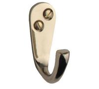 Single Traditional Robe Hook Ploished Brass