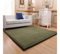 Single tree forest Large Area Rug, 2cm Thick Kids Carpet, Solid Color-Olive Green-120 * 120cm