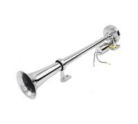 Single Trumpet Air Horn 12-24V Chrome finished 130db Metal Trumpet for Camper Truck Lorry Van