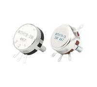 Single-turn carbon film potentiometer WTH118 adjustable sliding knob resistor 2W 1K/2.2K/4.7K/10K/470K(Bellmei47k*2*seedetails*seedetails)