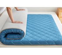 Single/Twin/Queen/King Size Japanese Futon Mattress Floor Sleeping Mat,Foldable Mattress Tatami Mat,Portable Sleeping Pad for Camping Dormitory (Blue,180x200cm)