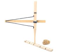 Single Version Bow Drill Friction Fire Starter, Portable Emergency Gear Props, Paulownia and Metal Outdoor Fire Making Kit with Fire Board and Drill Pole for Camping Hiking Surviva