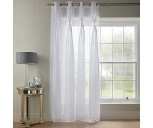 Single Voile Curtain Panel Decorative Ring Top Eyelet Net Swag Sheer Diamante