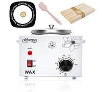 Single Wax Warmer Professional Electric Wax Heater Machine for Hair Removal, Large Wax Pot Paraffin Facial Skin Body Spa Salon Equipment with Adjustable Temperature Set, 50 Wax Sticks & 20 Collars