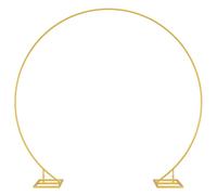 Wedding Arch Gold 220x45x200cm Steel Round Frame Powder-Coated Stable Bases