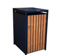 Wheelie bin cover wood effect lift up lid (Single)