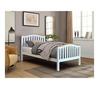 (Single, White) 3ft 4ft6 5ft Solid Wooden Curved Bed Frame in Grey or White