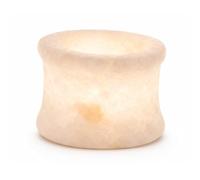 Single White Alabaster Candle Holder - Egyptian Tealight and Votive Candles Holders with Amber Glow for Home Décor - Natural Stone Soothing Tranquil