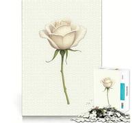 Single White Rose 1000 Piece Jigsaw Puzzle for Teenagers Brain Challenge Toy Relax Time Precise Cut Art Display 38x52cm