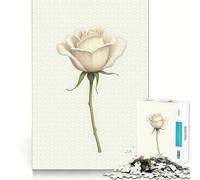 Single White Rose 1000 Piece Jigsaw Puzzles for Adults Teenagers Cognitive Toy Leisure Fun Pattern Assembly Festive Gift 38x26cm