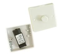 Loops Single White Wall Light Dimmer Switch - 400W, 2 Way - 1 Gang UK Outlet