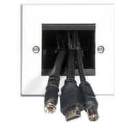 Single Width Entry/Exit Brush Wallplate Cable