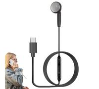 Single Wired Headphones - Business Study Headset with Microphone Single Ear Earbuds | Wired Control Compatible with Smartphones for Family, Coworkers, Students, Teachers, Clear Clear