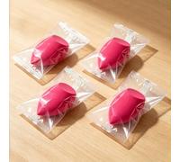 Single Wrapped Teardrop Makeup Blenders 4 Count, Latex-Free Dual-Use Cosmetic Sponges for Travel & MUA Use (Rose Red*4)