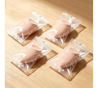 Single Wrapped Teardrop Makeup Blenders 4 Count, Latex-Free Dual-Use Cosmetic Sponges for Travel & MUA Use (Nude*4)