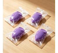 Single Wrapped Teardrop Makeup Blenders 4 Count, Latex-Free Dual-Use Cosmetic Sponges for Travel & MUA Use (Purple*4)