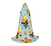 SINGNALBV Cartoon Bee Hive Hooded Robes And Capes Printed Teenagers Role-Playing Costumes Halloween Party.