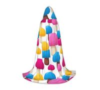 SINGNALBV Cartoon Colored Mushrooms Hooded Robes And Capes Printed Teenagers Role-Playing Costumes Halloween Party.