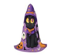 SINGNALBV Cartoon Halloween Skull Cat Hooded Robes And Capes Printed Teenagers Role-Playing Costumes Halloween Party.