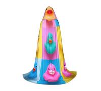 SINGNALBV Cute Cartoon Duck Hooded Robes And Capes Printed Teenagers Role-Playing Costumes Halloween Party.