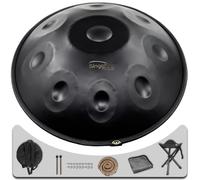 "SINGOFIRE" 9-Notes Handpan Drum, Handpan Drums for Adults, 22-Inch 440Hz D Minor Kurd Handpan, HandPan Instrument with Soft Handpan Bag, 2 Handpan Mallets, Handpan Stand and Dust-Free Cloth(Black)