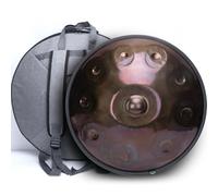 "SINGOFIRE" New Upgrade Advanced Handpan Drum, Ember Steel Handpan, 10-Notes with Bag, 22-Inch 440Hz D Minor Kurd, Telescopic Drum Stand, Iridescent-Gold