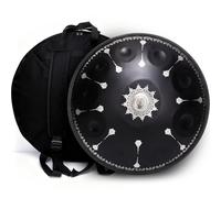 "SINGOFIRE" Premium Handpan Drum, Print Handpan Drums for Adults, 22-Inch 432Hz 10 Notes D Minor Kurd Handpan, Celestial Bloom Collection - Ebony Cosmos