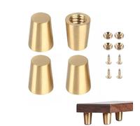Singring 4PCS Brass Wood Cutting Board Feet Jewelry Box Feet Walnut Wood Board Feet Display Tray Riser Feet with Screws and Washers for Kitchen Appliances and Multiple Furniture (30mm/1.18inch)