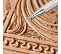 Singring Leather Stamping Tools Checkered Background Stamps 304 Stainless Steel Professional DIY LeatherCrafts Mesh Pattern Carving Tool (L)