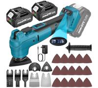 SINGTIP Multifunction Oscillating Tool 21 V 6+1 Speed, 8000-20000RPM, Oscillation Angle of 4°, 2 4.0Ah Batteries, Maa-Kita Compatible, Set of 8 Accessories, for Sanding, Grinding