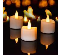 SingTok 12 Pack Timer Tea Lights Candles Battery Operated, Flameless Flickering LED Votive Flicker Timer Tealight, Electric Fake Candle Bulk for Christmas Party Halloween Pumpkin Light Decorations
