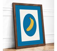 Singular Banana Framed Wall Art Print A2 Walnut