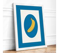 Singular Banana Framed Wall Art Print A4 White