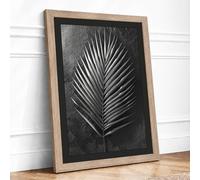 Singular Palm Study Botanical Framed Wall Art Print A2 Oak