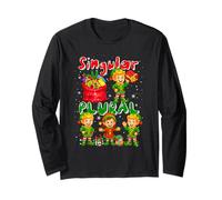 Singular Plural Christmas Group Elf Funny Grammar Teacher Long Sleeve T-Shirt