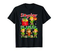 Singular Plural Christmas Group Elf Funny Grammar Teacher T-Shirt