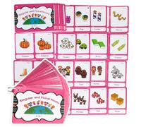 Singular Plural Nouns Learning Cards, 36 Double-Sided Illustrated Lessons, Metal Loop Linked Laminated Study Set for Preschool Grammar Practice, Classroom Review Grammar Cards English Nouns Plural Aid