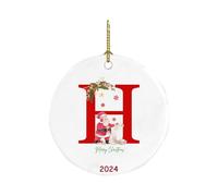 Singular-Point 26 Letters Santa Claus Christmas Snowman Pendant Acrylic Car Pendant Christmas Tree Decoration Christmas Eve Box Fillers Christmas Baubles Personalised Christmas Bauble