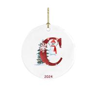 Singular-Point 26 Letters Santa Claus Christmas Snowman Pendant Acrylic Car Pendant Christmas Tree Decoration Christmas Eve Box Fillers Christmas Baubles Personalised Christmas Bauble