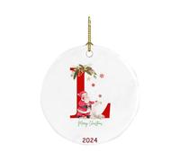 Singular-Point 26 Letters Santa Claus Christmas Snowman Pendant Acrylic Car Pendant Christmas Tree Decoration Christmas Eve Box Fillers Christmas Baubles Personalised Christmas Bauble