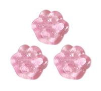 Singular-Point 3pcs Giant Cat Paw Squishy, Transparent Glitter, Washable Taba Silicone Squeeze Toys, Cat Themed Gifts, Fidget Toys (Pink)