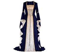 Singular-Point Adult Fancy Dress Cotton Dresses Medieval Tunic Costume Halloween Costumes for Women XXL 1920 Dresses Vintage Large Bridesmaids Dresses Vintage Victorian Dress Ladies Nun Navy
