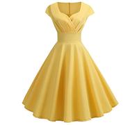 Singular-Point Black Evening Dress for Women Bridesmaid Dresses for Women 80S Fancy Dress Costumes for Women Pink PVC Dress 70S Dresses for Women UK Women Belts for Dresses Floral Maxi,Yellow,L
