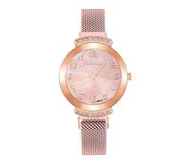 Singular-Point Business Quartz Watches for Adults, Women's Watch Elegant Diamond Watch Gradient Marble Dial Stainless Steel Mesh Strap Mechanical Quartz Watch Women's Business Watch