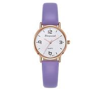 Singular-Point Business Watches-Initial Heart Women's Watch Life Waterproof Round Love Pattern Dial Fashion Simple Women's Business Quartz Watch Decoration,Purple